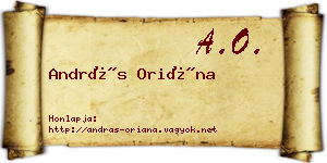 András Oriána névjegykártya
